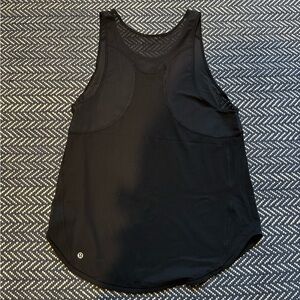 Black Lulu lemon tank with mesh detail